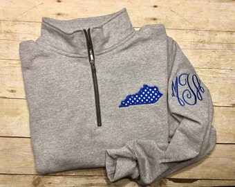 kentucky shirt, UK shirt, kentucky sweatshirt, KY spirit wear, ky appliqué, quarter zip sweatshirt, uk spirit wear, gameday