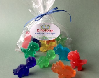 Mini Dinosaur Soaps for Boys, Soap for Kids or Party Favors, Handmade Soap for Kids to Make Bathtime Fun, Boys Soap