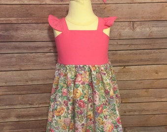 Toddler Easter Dress | Pink Flower Dress | Floral Dress | Baby Easter Dress