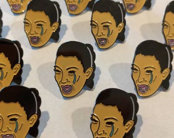 RESTOCK!! Crying Kim Kardashian Face Enamel Pin