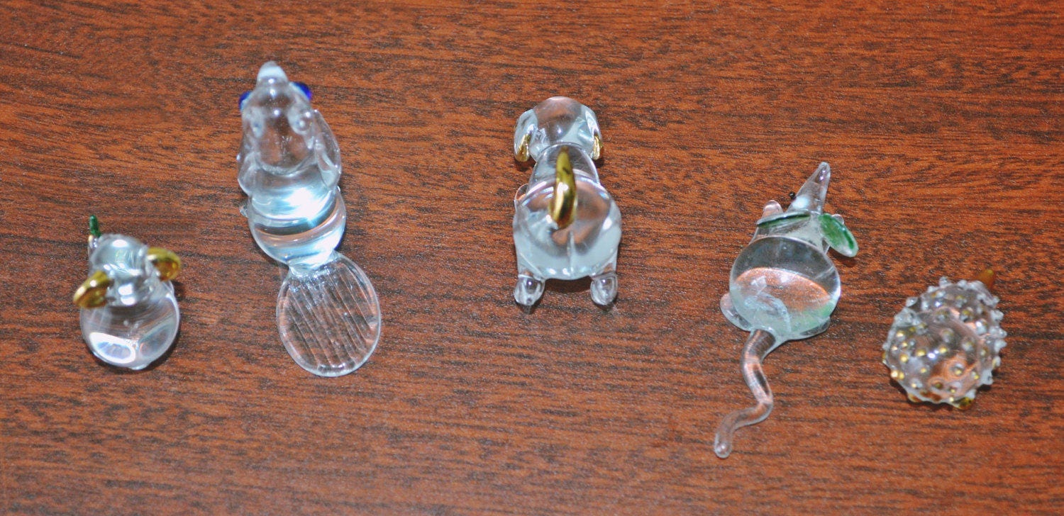 antique miniature glass animals