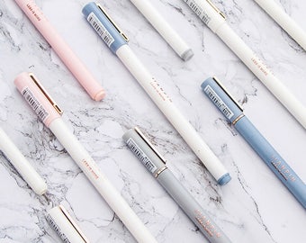 Gold Pink Pastel Pens, Cute Pretty Pens, Scrapbooking Planner Pens, Cute School Supplies, Gift Pen, Pen Favors