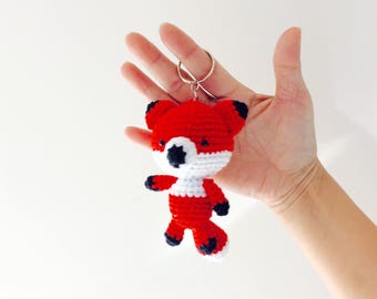 Amigurumi Crochet Fox, Fox key ring, fox Bag Charm, Fox keychain, Fox Key chain, Miniature Fox bag charm, Fox Keyring