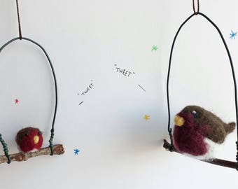 Felt Robin. Needle Felted Robin. Tiny Robin. Little Robin. Felt Bird. Needle Felted Animals.Felted Bord. Felt Robin. Christmas Decoration.