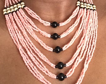 MultiStrand Statement necklace Tribal Necklace, Statement Necklace, Rope Necklace, African Jewelry, African Necklace, African Fashion
