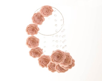 Baby Mobile Crib Mobile Girl Nursery Decor Flower Mobile Baby Mobiles Hanging Nursery Mobile Baby Girl Mobile Felt Mobile Blush Pink Nursery