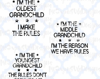 Oldest, Middle, Youngest Grandchild SVG,EPS,PNG,Studio