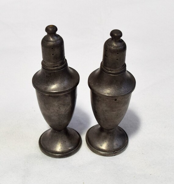 Vintage Pewter salt and pepper shakers
