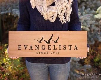 Personalized Wood Sign with Last Name and Established Date, Housewarming Gift, Wedding Gift, Custom Wood Sign, Personalized Gift (GP017)