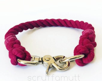 ONE SOLID COLOR rope dog collar / cotton rope dog collar / custom dog collar / solid color dog collar / choose your own color dog collar