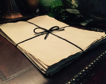 Aged Paper // Letter Size // Antique Stationary // Tea Stained // 8 1/2" x 11"