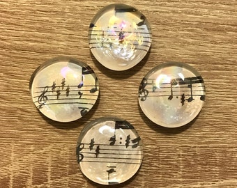 Iridescent Sheet Music Glass Magnets