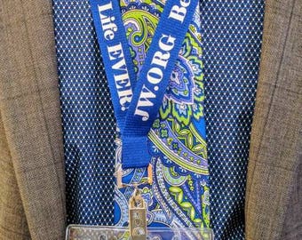 JW.ORG Best Life Ever! Lanyard w/ Badge Holder. Great for Regional Conventions Royal Blue with White Font