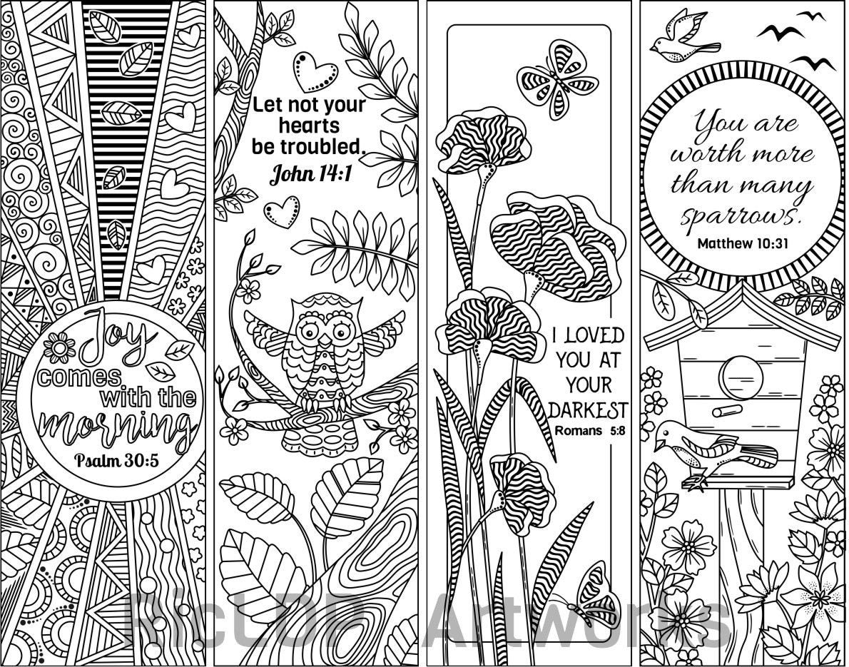 Download 8 Printable Bible Verse Coloring Bookmarks Coloring Doodle