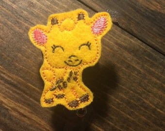Cute Giraffe Badge Reel