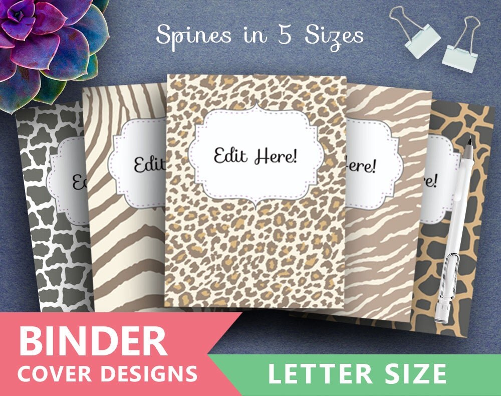 Binder Cover Printable: ANIMAL PRINT NATURE Safari