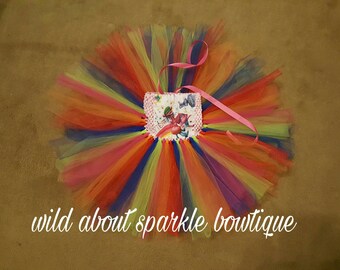 Troll rainbow tutu dress