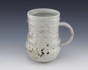 Handmade Ceramic Mug, Coffee Cup, Coffee Mug, Speckled Mug, Wheelthrown, 14 oz