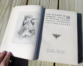 Vintage Hamlet By Shakespeare // Illustrated 1897 Hamlet // Antique Shakespeare Book The Tragedy of Hamlet