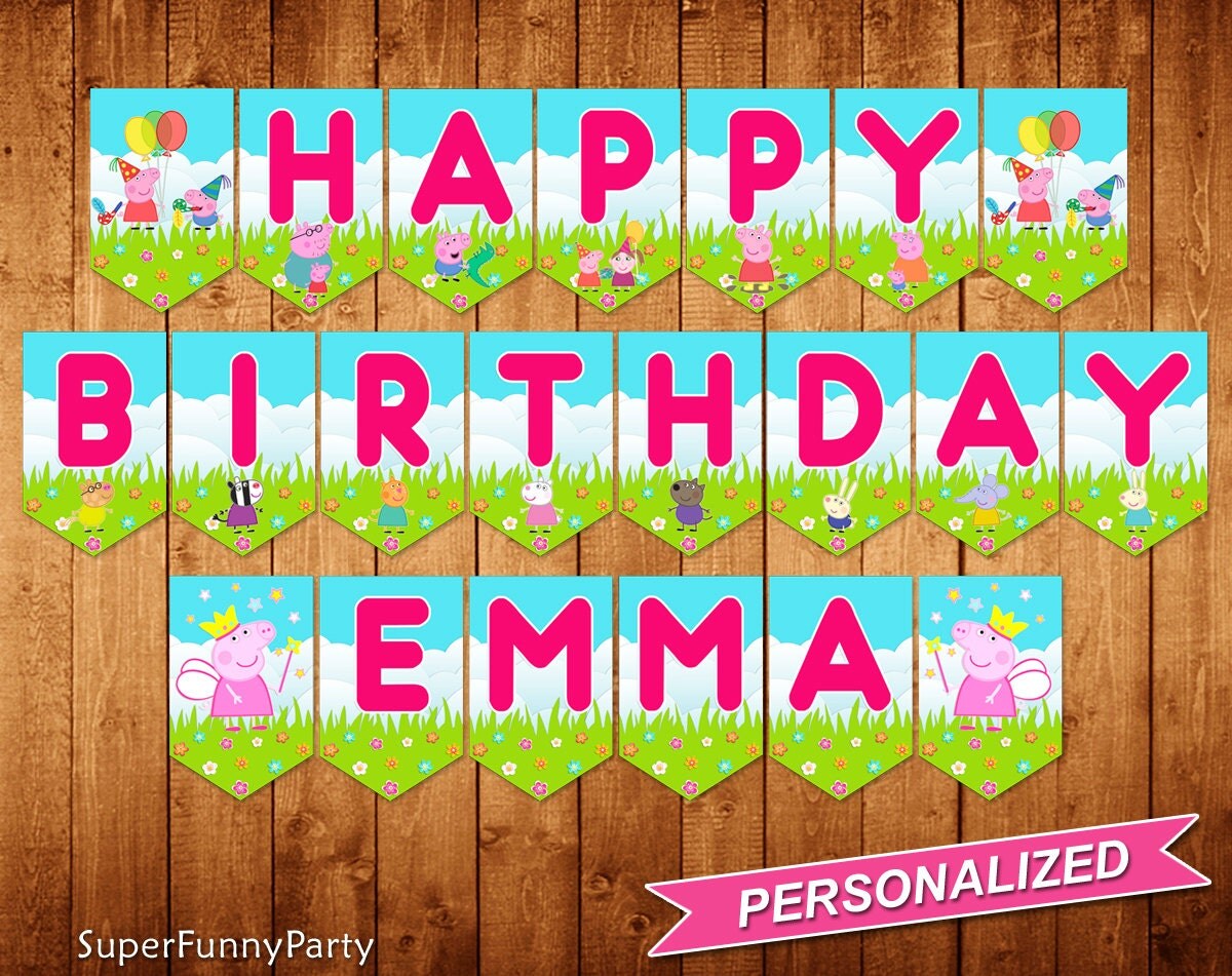 Peppa Pig Banner Peppa Pig Birthday Peppa Pig Printable