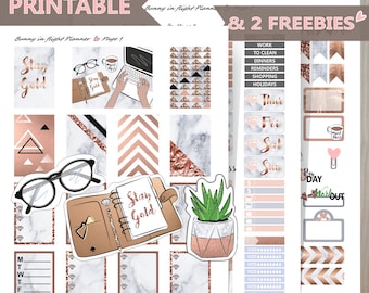 GIRL BOSS printable Happy Planner Sticker Kit.Printable planner Sticker kit, Marble Happy Planner Kit,Printable planner weekly sticker kit