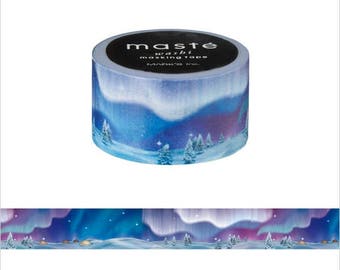 Aurora Borealis Washi, Maste Masking Tape, Skyline, Northern Lights, Astrology, Night Sky, Stationery, Bullet Journal Accessories,