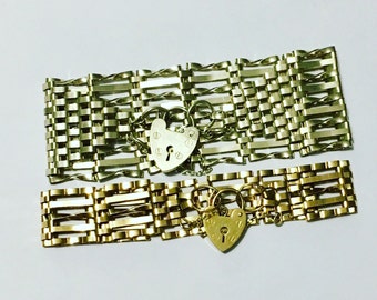 Large heavy silver gate bracelet