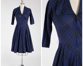 Vintage 1950s Plaid Dress