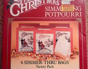 Old Tyme Christmas Vintage Simmer Thru Potpourri Bags Earth Scents Variety Pack