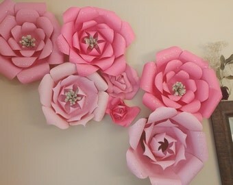 Large wall paper flowers