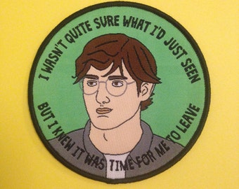 Louis Theroux iron on patch /// woven badge British television documentary funny quote political patches gift
