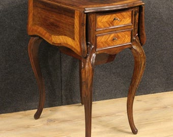 Antique side table with side flaps in rosewood from 19th century