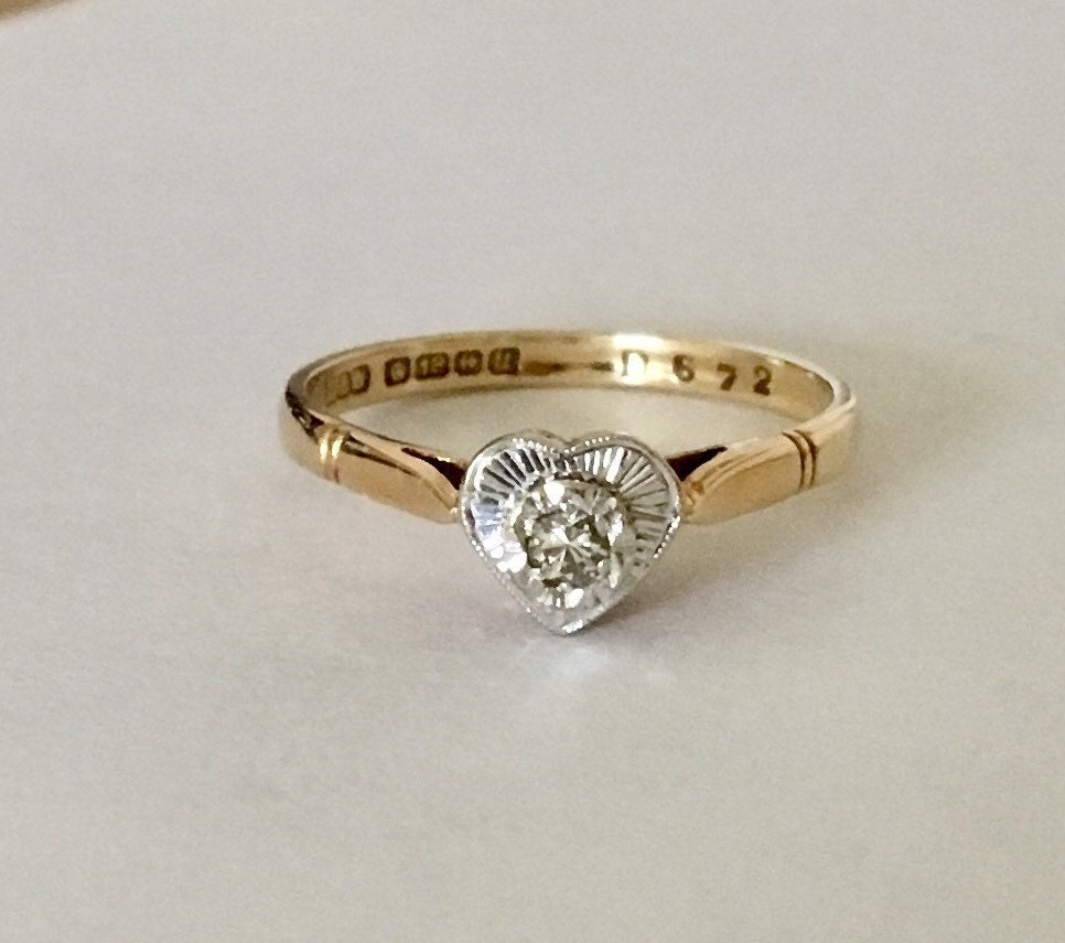 Vintage Heart Diamond Ring 2