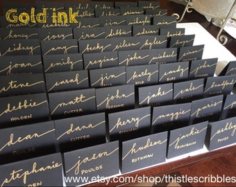 Handwritten place cards, wedding. calligraphy, escort cards, dinner party place cards, engagement party, rehearsal dinner