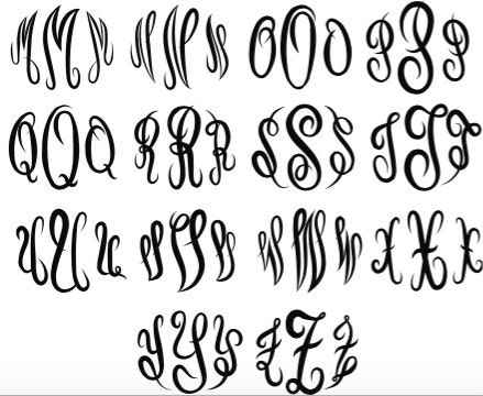 Download Master Circle Script Monogram Alphabet font SVG DXF Cut Files