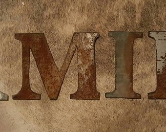 5 1/2 " Rustic Metal Letters /Metal Number/ Barn tin Letter/ Rustic Letter/table numbers /Farmhouse Letter/ Galvanized Letter/ Tin Symbols