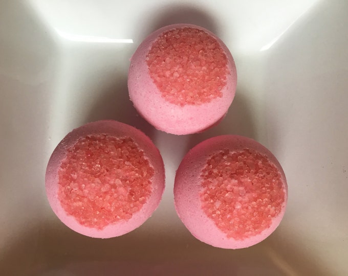 Jasmine white bath bomb , pink salt bath bomb , pink bath bomb , valentines bath bomb