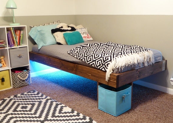 Twin Modern Floating Bed/Platform Bed/Floating Bed Frame/Low