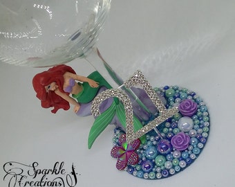 Personalised Disney Little Mermaid Wine Glass - 18th 21st 30th Birthday