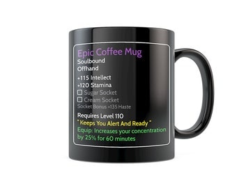 MMO Mug MMO Coffee Mugs, Gaming Mugs, World of Warcraft Mugs - Epic Coffee WoW Mug - Updated to Level 110 - 11oz 15oz