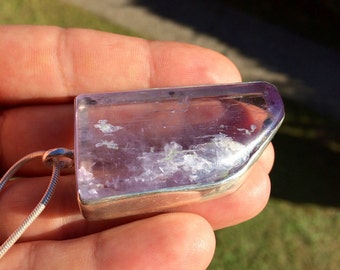 Beautiful kunzite 43g, purple large 925 Silver Pendant