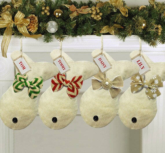 Personalized Fish Christmas Stockings Burlap Christmas