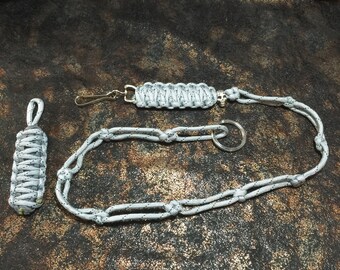 Paracord Key Chain/ Wallet Chain in titanium set