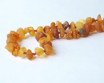 Raw amber necklace baltic amber teething necklace unpolished amber necklace amber necklace for baby eco amber gift amber jewelry