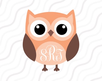Cute Owl Monogram SVG, Owl SVG, Owl Monogram SVG Cut table Design,svg,dxf,png Use With Silhouette Studio & Cricut_Instant Download