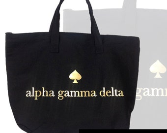 Alpha Gamma Delta Spade Tote