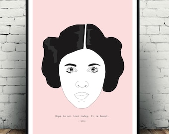 Star Wars Princess Leia Carrie Fisher tribute wall art star wars poster for the home! a3 in size, remeber an icon! Makes a great gift!