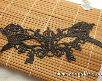Butterfly mask, Masquerade Masks, Halloween mask, Lace mask, Black Venice Lace Mask, Gothic mask, Gupiure Lace Mask, Venetian Mask, LM-6-BL