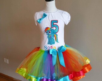 Abito Tutù Rosa My Little Pony Con Nome Personalizzato – Compleanno 1° Anno (Taglie 1T-6 Anni)