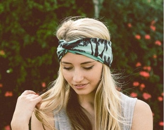 palm tree wide headband, workout headband, turban headband, womens headband, adult headband, Christmas gifts, Gift For Her, for girls